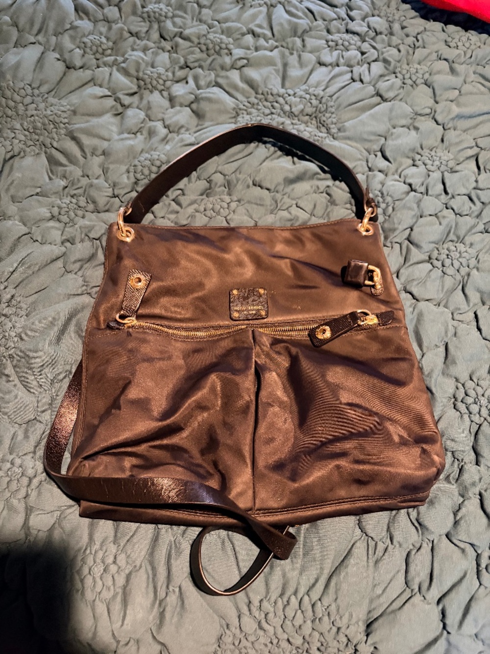 Black Henri Bendel Black Shoulder Bag with Crossbody Strap & Gold-Tone Hardware